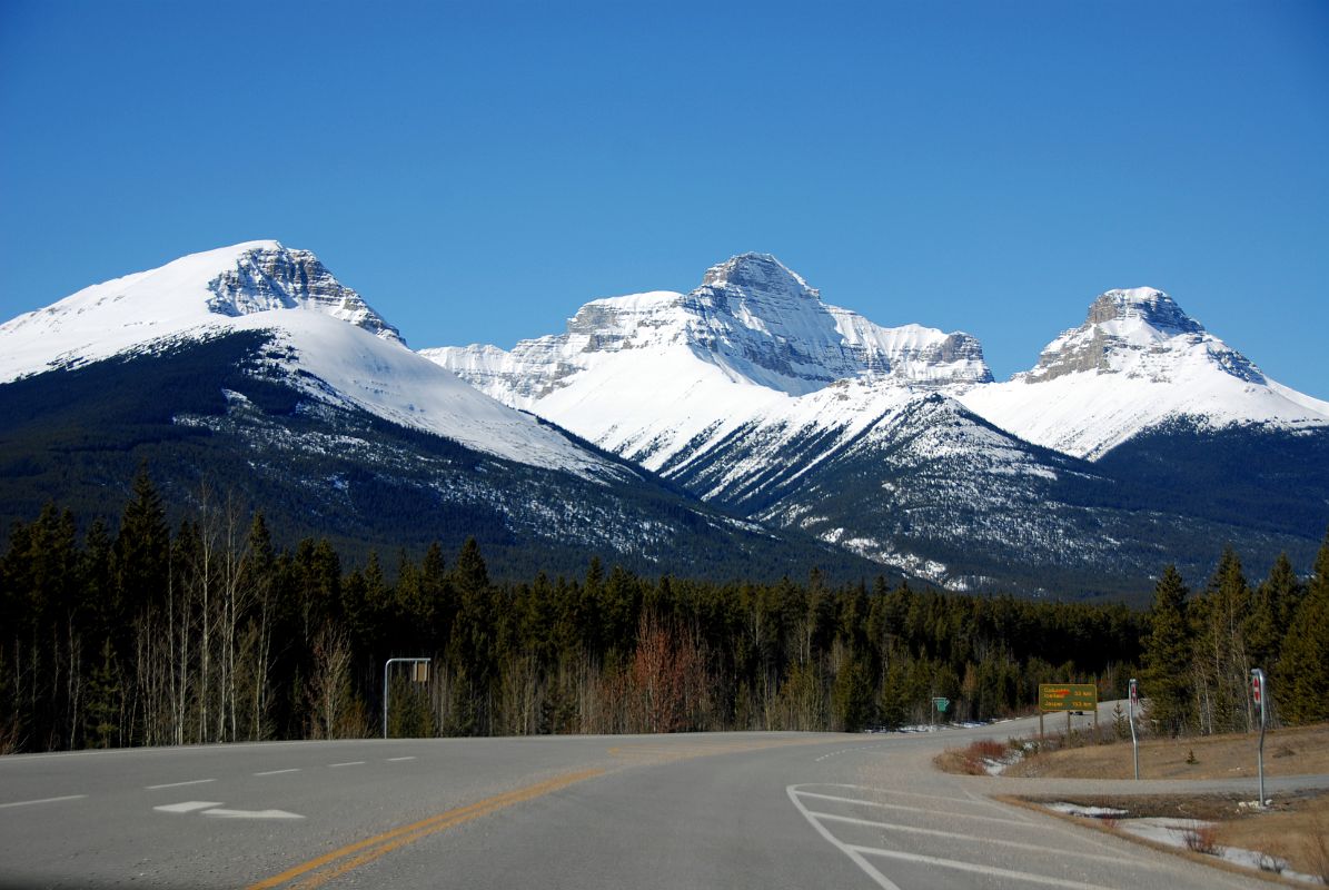 27 Survey Peak and Mount Erasmus From Saskatchewan River Crossing On Icefields Parkway